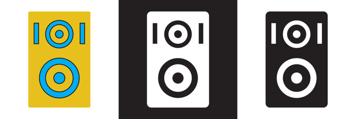 Sound speakers icon. isolated on white and black background. Vector illustration. EPS 10