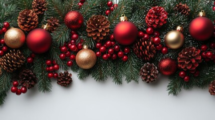 Christmas  garland with red
