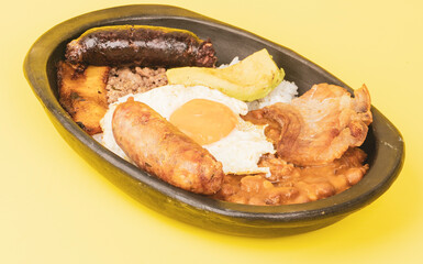 Tray paisa the most representative dish of Colombia