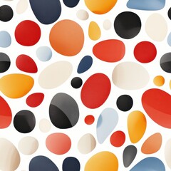 Abstract Colorful Shapes Background with Various Organic Forms in Red, Blue, Yellow, and White Perfect for Modern Design, Artistic Projects, and Creative Artwork