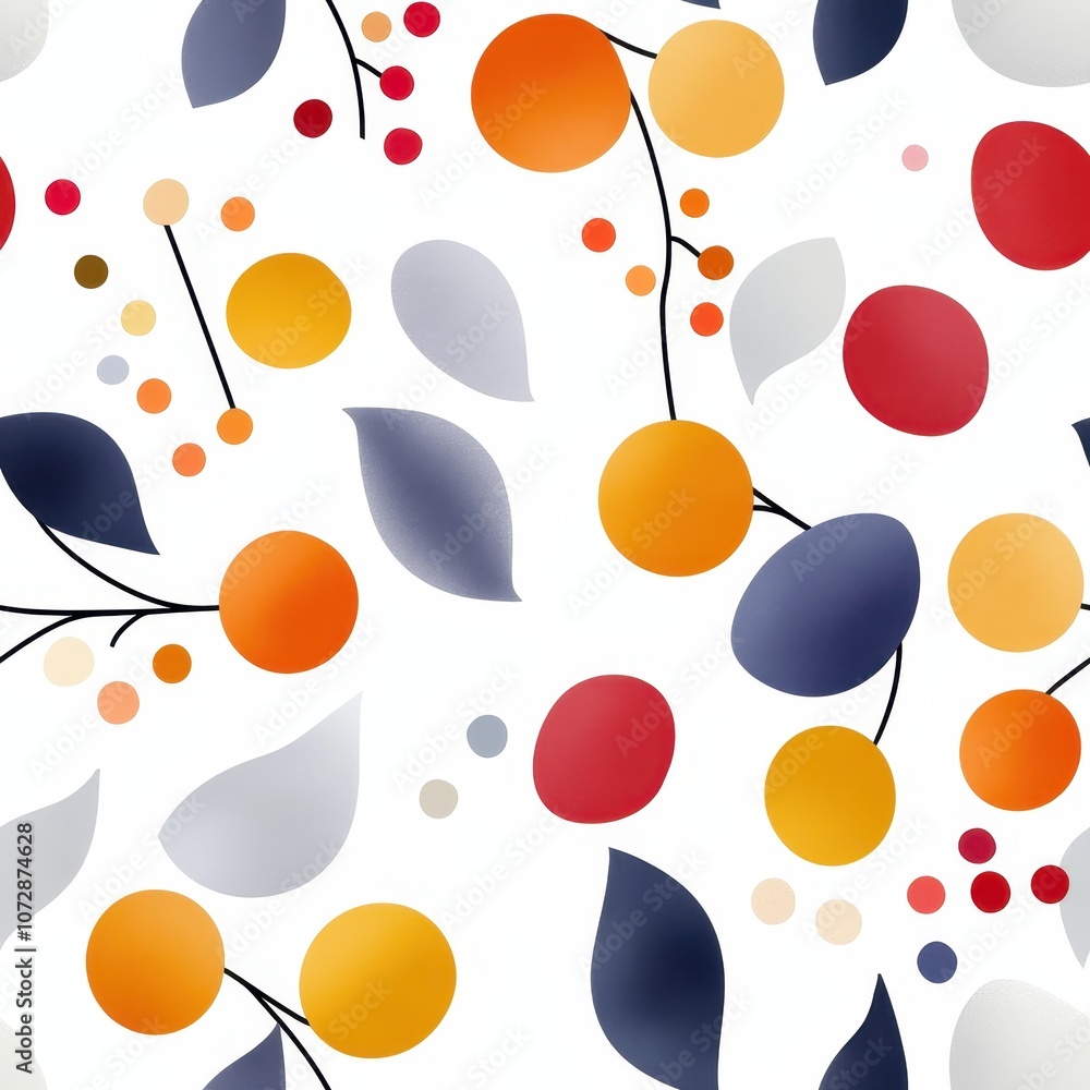 Poster colorful abstract pattern featuring geometric shapes and organic elements for modern design and crea
