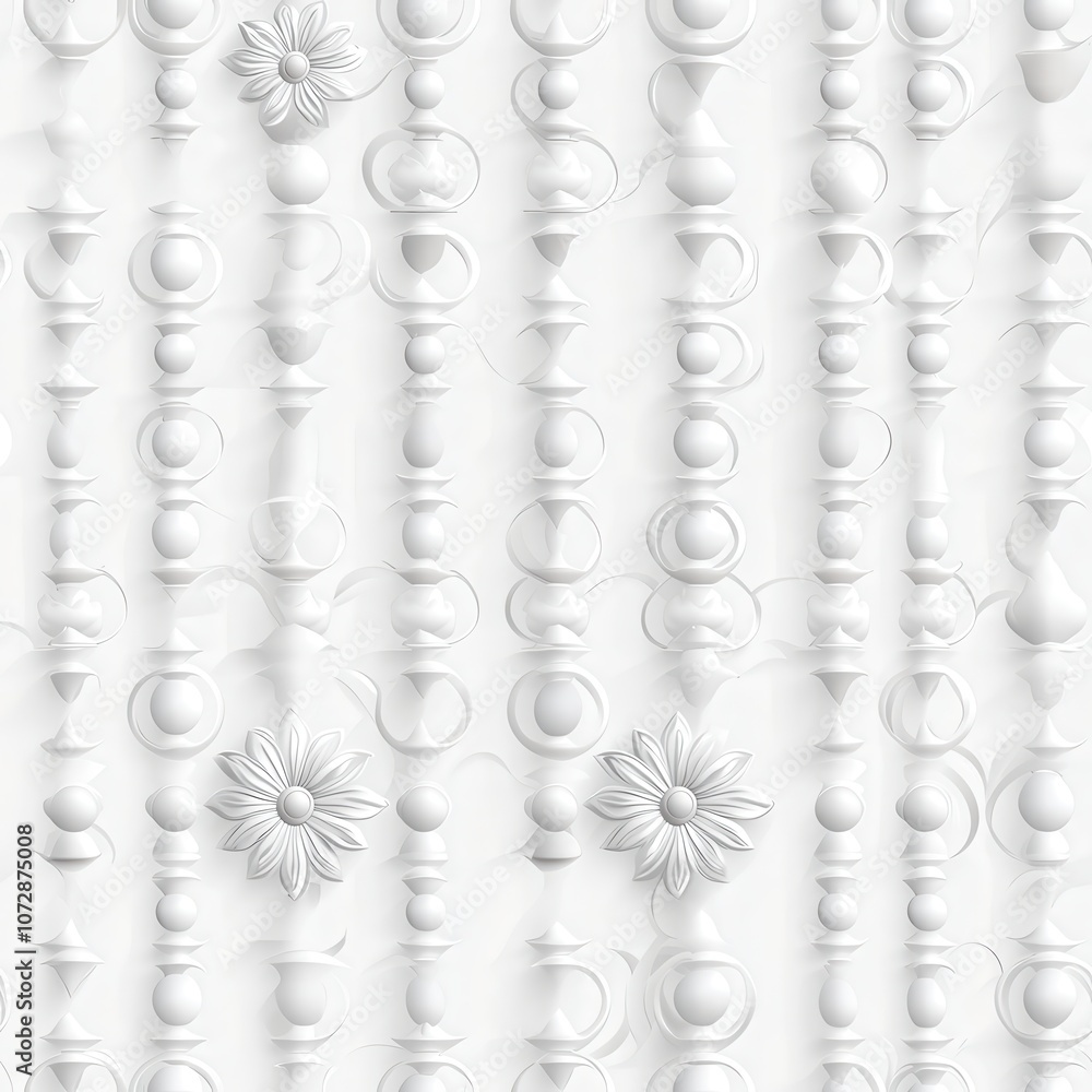 Poster elegant white textures featuring various shapes and floral patterns for use in modern design project