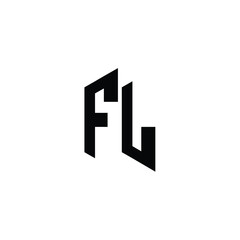 FL monogram logo design letter text name symbol monochrome logotype alphabet character simple logo