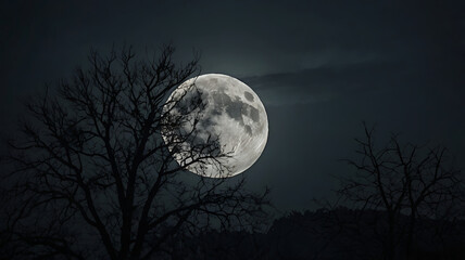 moon and tree