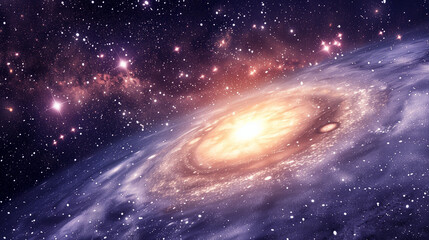 Obraz premium Close-up of glowing planet disk floating in space, serene beauty of the universe with ample copy space for text or design. 