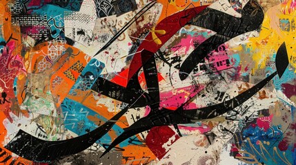 Abstract art with vibrant colors and textures.