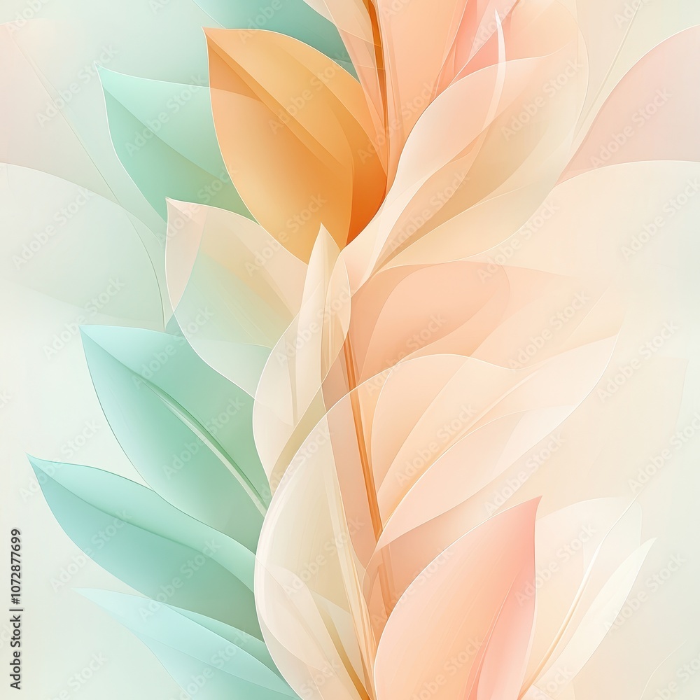 Poster soft pastel abstract background with flowing petal shapes and subtle gradients for creative design a