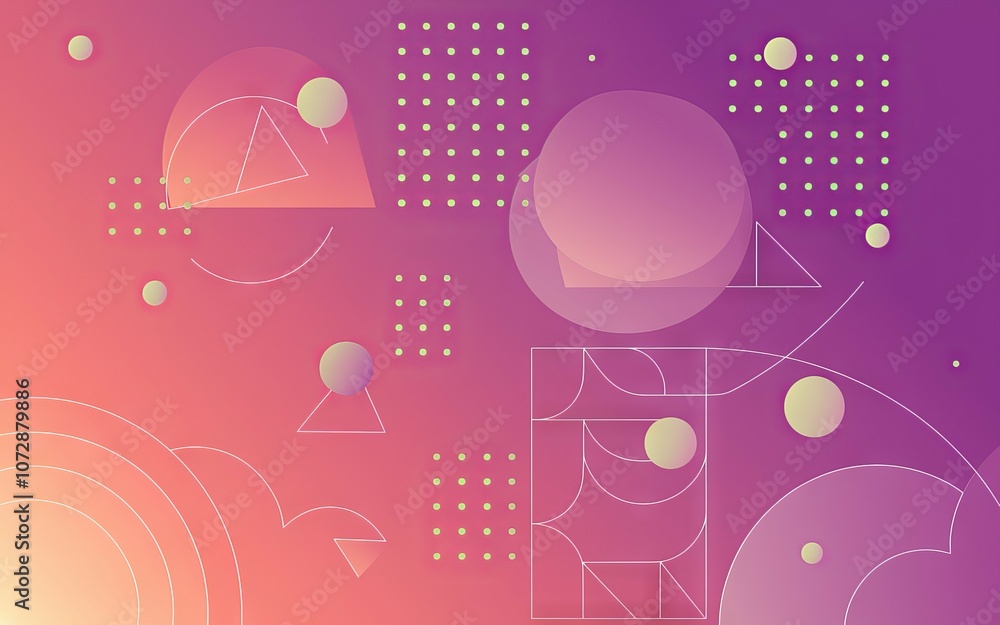 Poster abstract geometric design. elegant gradient backdrop with shapes; evokes feelings of serenity and mo