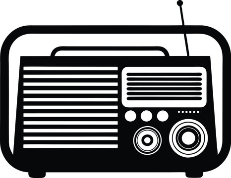 recommend clip art: Vintage Radio silhouette, old retro radio icon vector