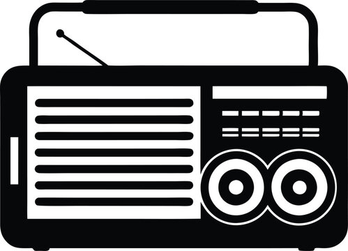 recommend clip art: Vintage Radio silhouette, old retro radio icon vector
