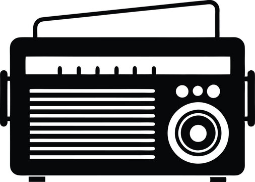 recommend clip art: Vintage Radio silhouette, old retro radio icon vector