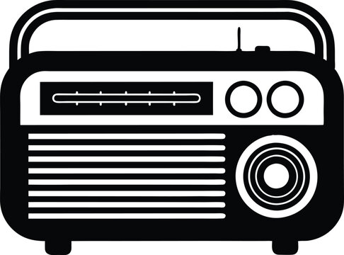 recommend clip art: Vintage Radio silhouette, old retro radio icon vector