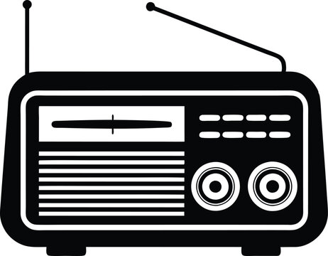 recommend clip art: Vintage Radio silhouette, old retro radio icon vector