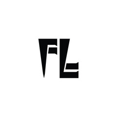 FL monogram logo design letter text name symbol monochrome logotype alphabet character simple logo