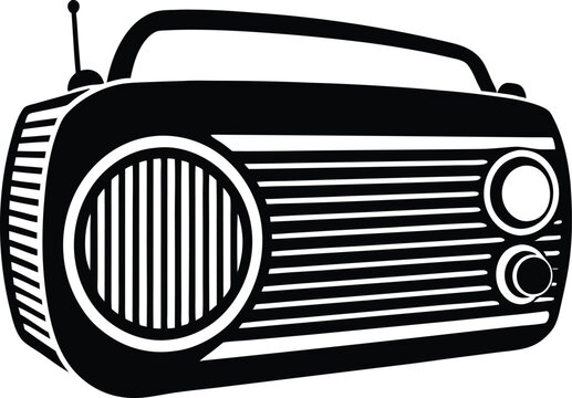 recommend clip art: Vintage Radio silhouette, old retro radio icon vector