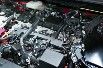 Fototapeta premium Close up detail of car engine