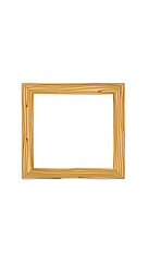 Rectangle wooden nice photo frame mockup isolated with white highlights, png