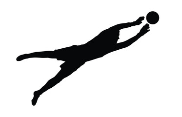 Silhouette of a goalkeeper