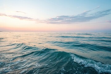 Fototapeta premium Soft watercolor gradient with gentle waves, soft focus, background, calm, natural beauty, ocean