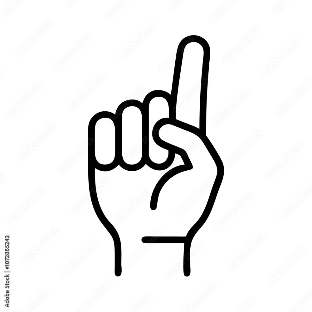 Aufkleber pointing index finger gesture indicating direction on a plain background