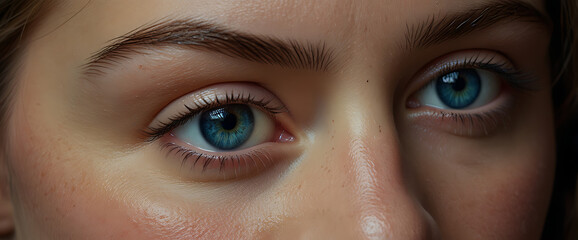 Fototapeta premium close-up of the eye, blue eye of women, close up of girl eye