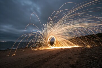 Vortex of colored sparks against a dark gray background, abstract background, dynamic