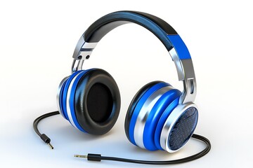 Modern headphones isolated on white