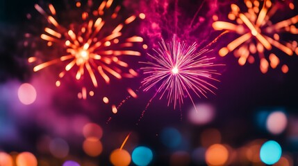 Fototapeta premium New Yearâ€™s Eve Cruise Party with a Fireworks Show