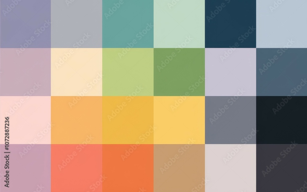 Poster pastel color block design. abstract geometric pattern featuring soft hues; evokes serenity and calm.