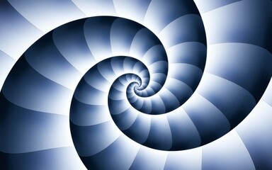 Obraz premium Nautilis spiral design. Blue spiral shell pattern evokes growth, infinity, and the mysteries of the deep ocean. Intriguing fractal art.