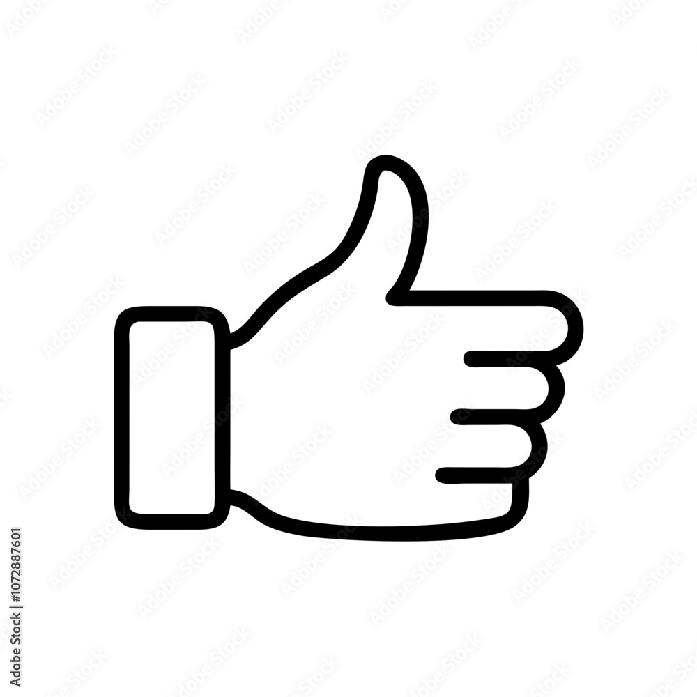 Poster thumbs up gesture representing approval and positivity on a plain background
