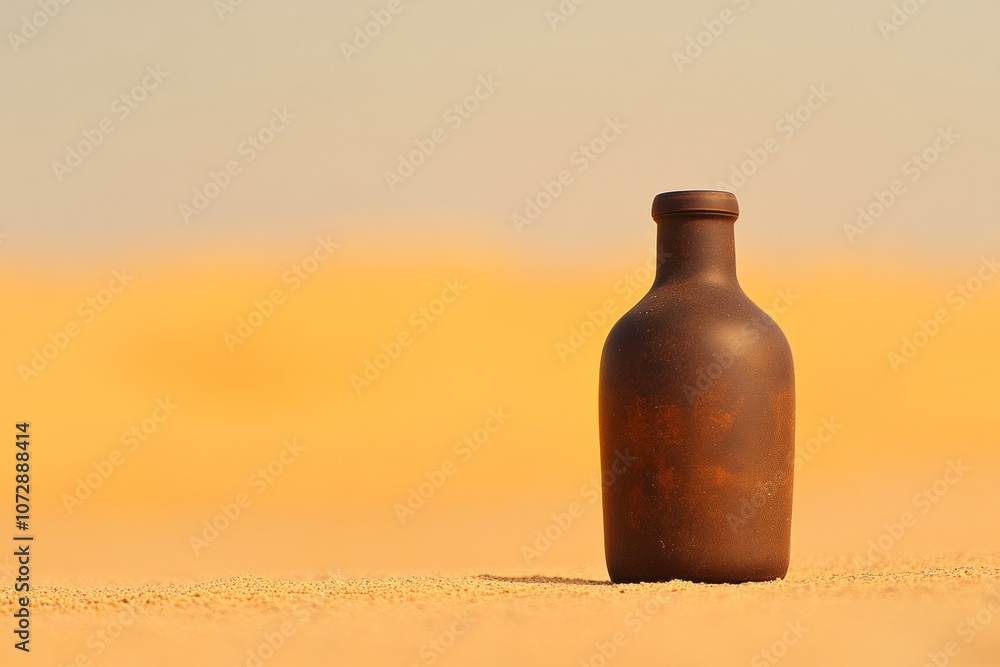 Aufkleber blurred desert bottle abstract symmetry in warm tones