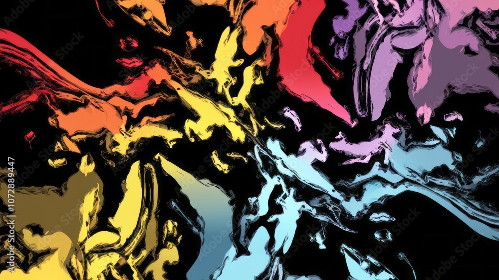 Aufkleber abstract colorful swirls. vibrant hues blend in dynamic motion; a mesmerizing display of energy and 