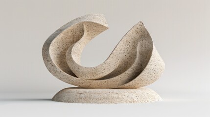 Abstract Stone Sculpture with a Modern Minimalist Design.