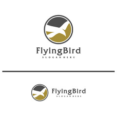 Flying Bird logo design concept template. Eagle logo vector illustration