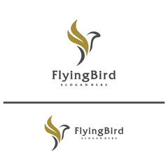 Obraz premium Flying Bird logo design concept template. Eagle logo vector illustration