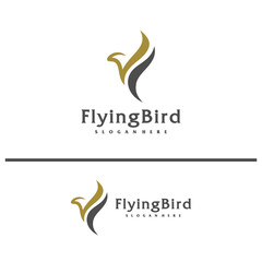 Obraz premium Flying Bird logo design concept template. Eagle logo vector illustration