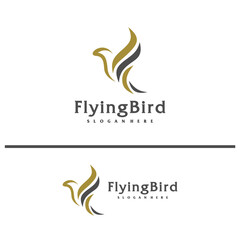 Flying Bird logo design concept template. Eagle logo vector illustration