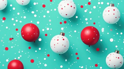 Confetti and balloons flat design, Collection of Christmas, front view party bright decorations