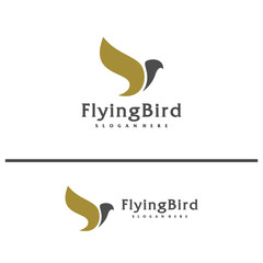 Flying Bird logo design concept template. Eagle logo vector illustration