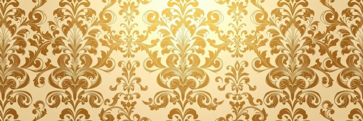 Elegant seamless damask wallpaper design with intricate floral motifs and scrolling patterns, traditional, fancy