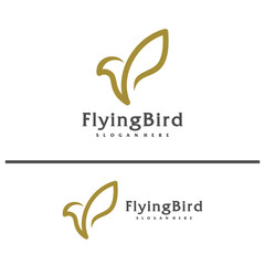 Flying Bird logo design concept template. Eagle logo vector illustration