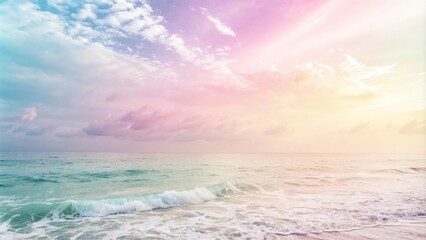 Obraz premium Soft gradient of pastel colors blending into one another, creating a dreamy abstract rainbow effect on the background, softfocus, dreamcatcher, fantastical, subtlecolor