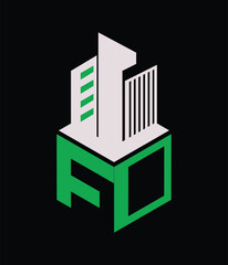 FD real state hexagon  vector letter logo