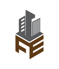 FE  real state hexagon  vector letter logo