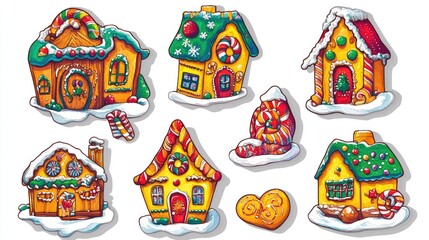 Fototapeta premium Gingerbread cookies, Christmas theme, isolated on white background 