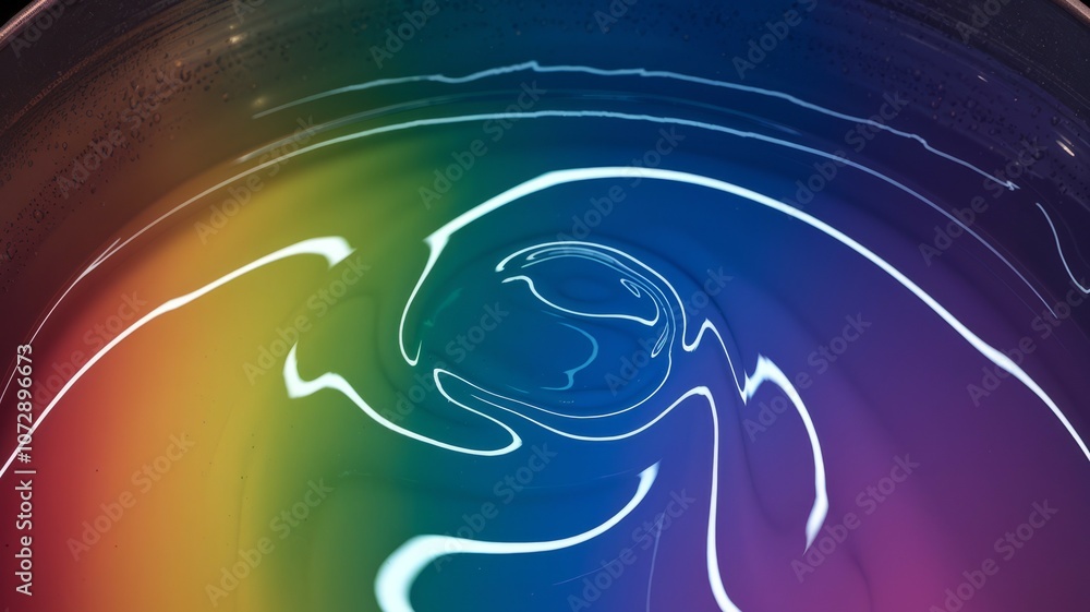 Aufkleber Rainbow fluid swirl. Vibrant colors blend in a mesmerizing vortex, symbolizing unity and creativity.
