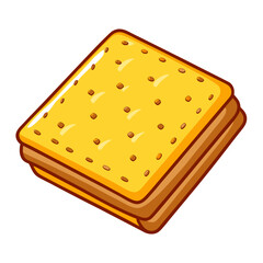 Single Saltine Cracker vector illustration 