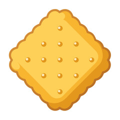 Single Saltine Cracker vector illustration 