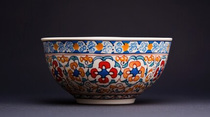 Elegant Decorative Bowl with Colorful Floral Design